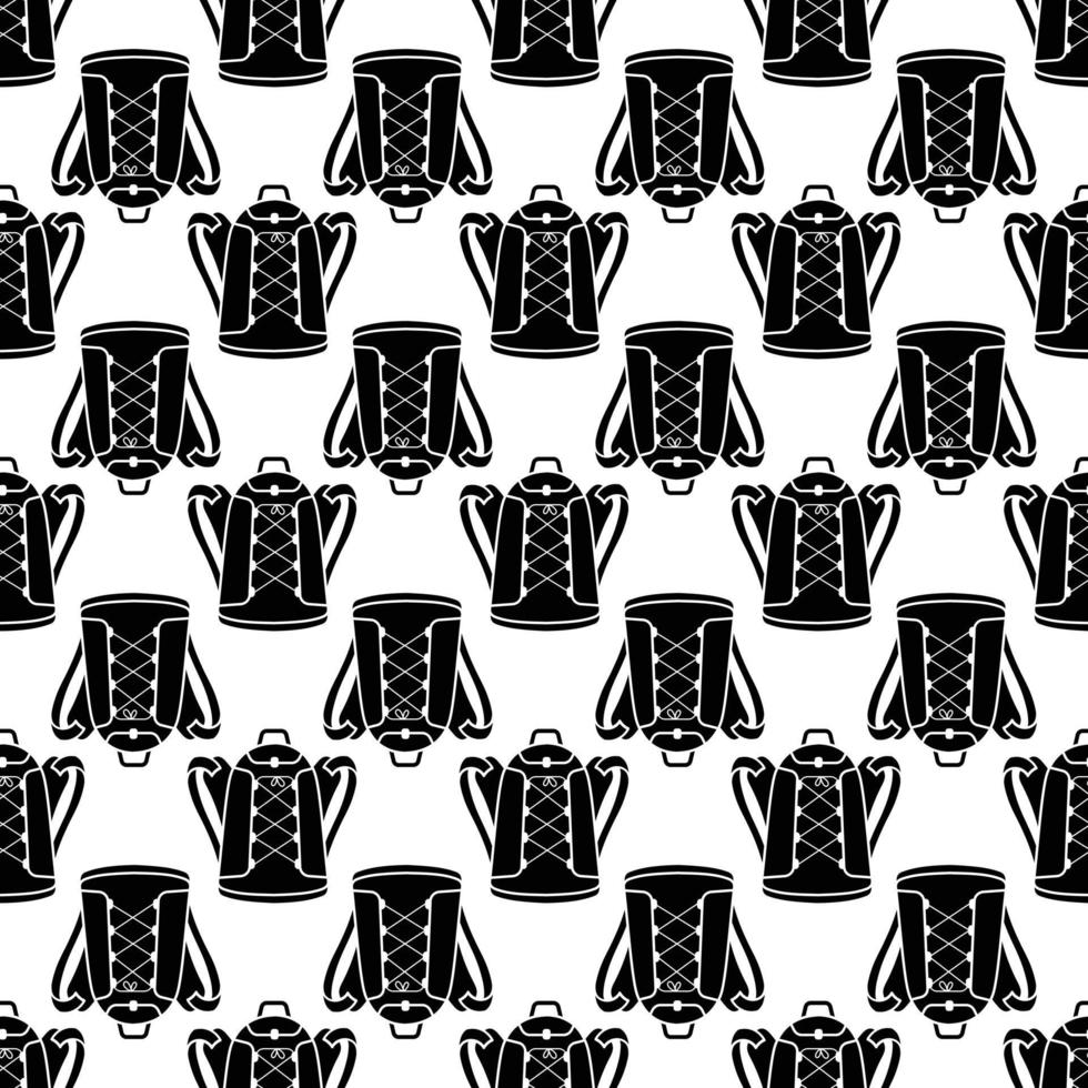 Retro backpack pattern seamless vector