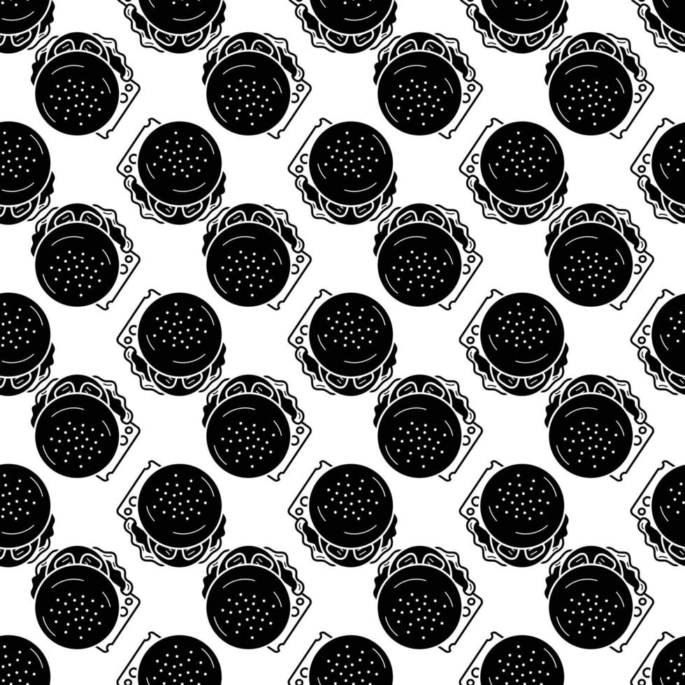 Top view cheeseburger pattern seamless vector