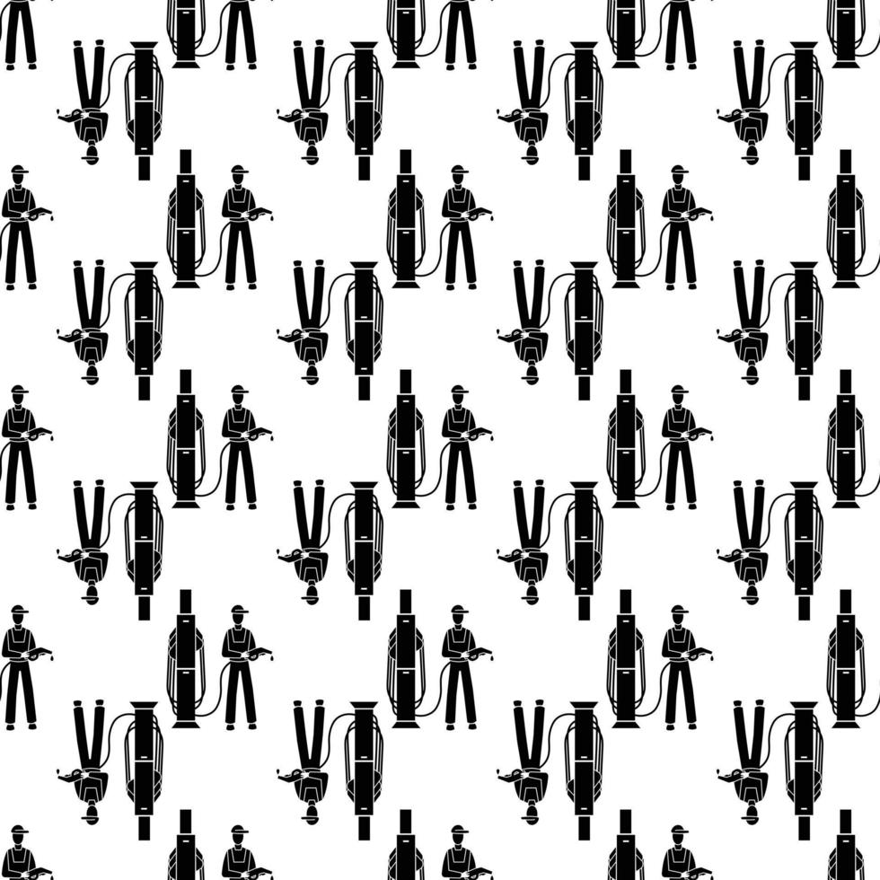 Man petrol station pattern seamless vector