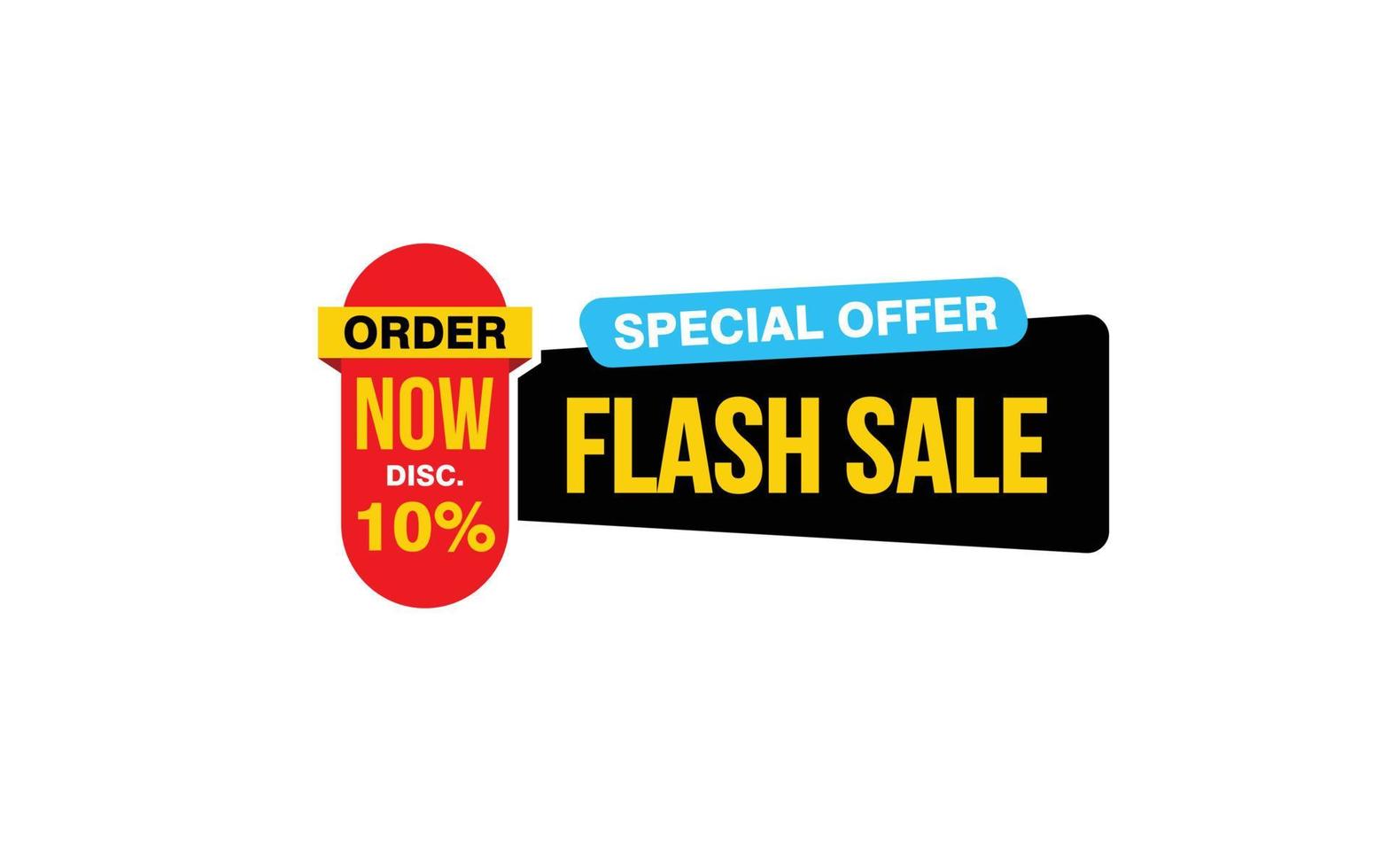 10 Percent flash sale offer, clearance, promotion banner layout with sticker style. vector