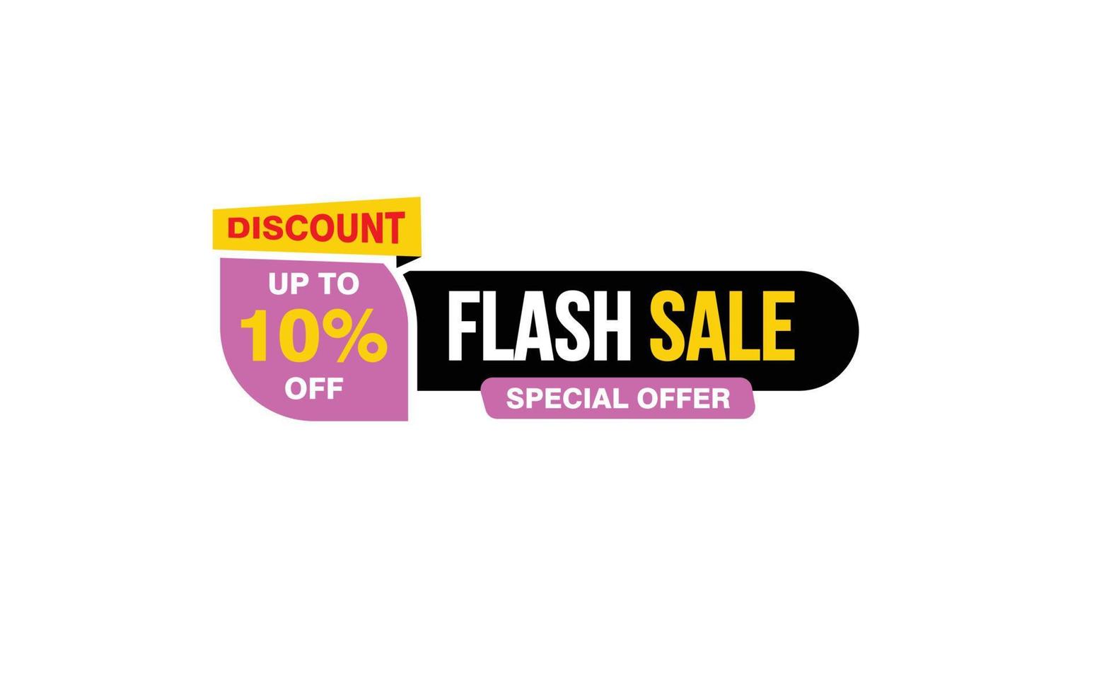 10 Percent flash sale offer, clearance, promotion banner layout with sticker style. vector