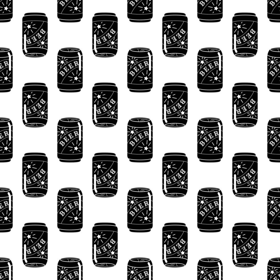 Beer tin can pattern seamless vector