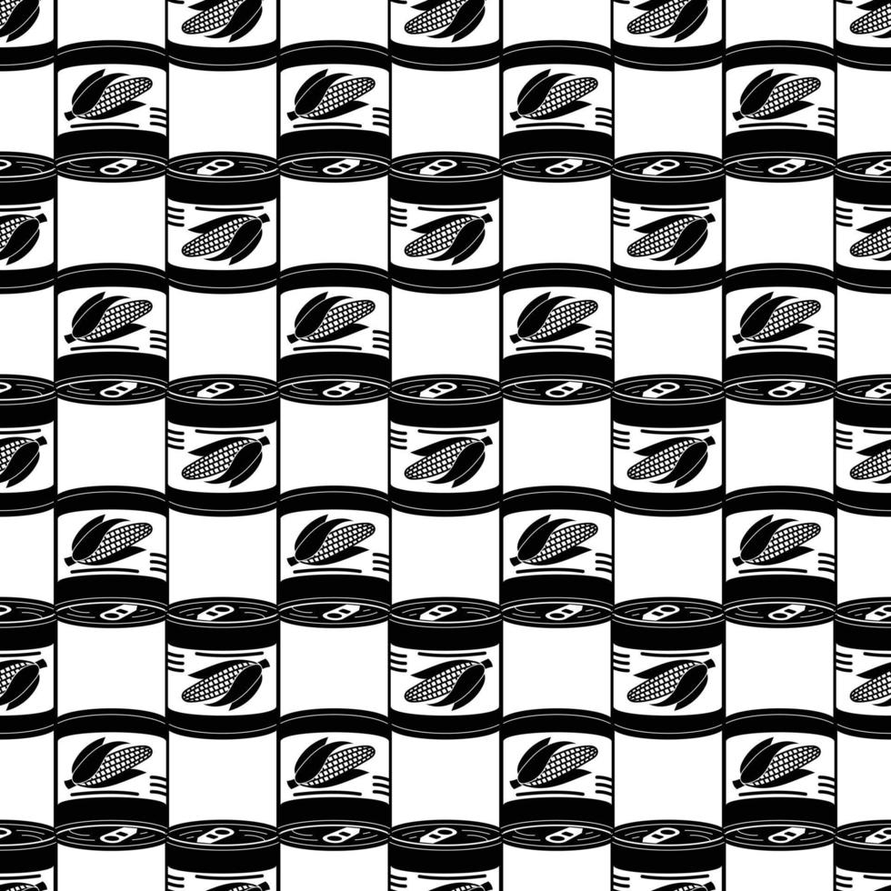 Corn tin can pattern seamless vector