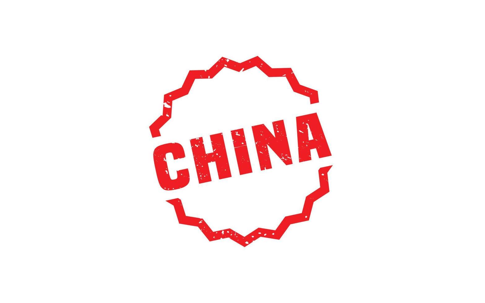 CHINA stamp rubber with grunge style on white background vector