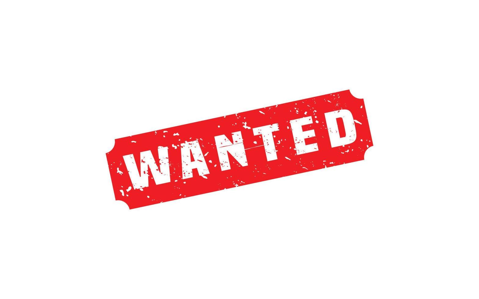 WANTED rubber stamp with grunge style on white background vector