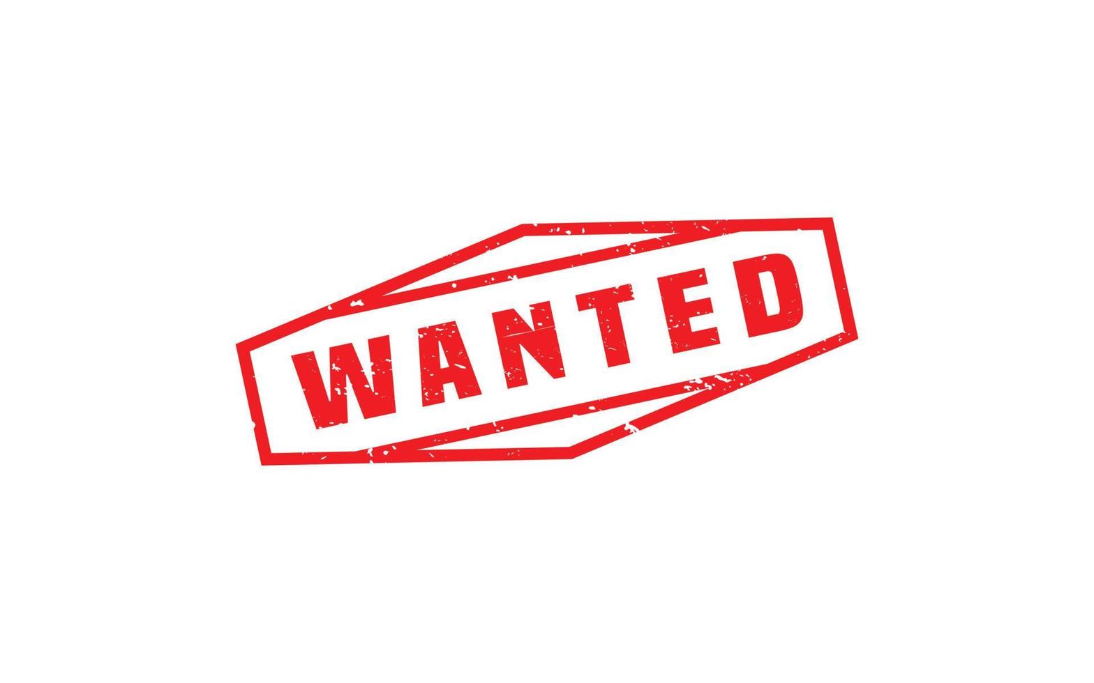 WANTED rubber stamp with grunge style on white background vector