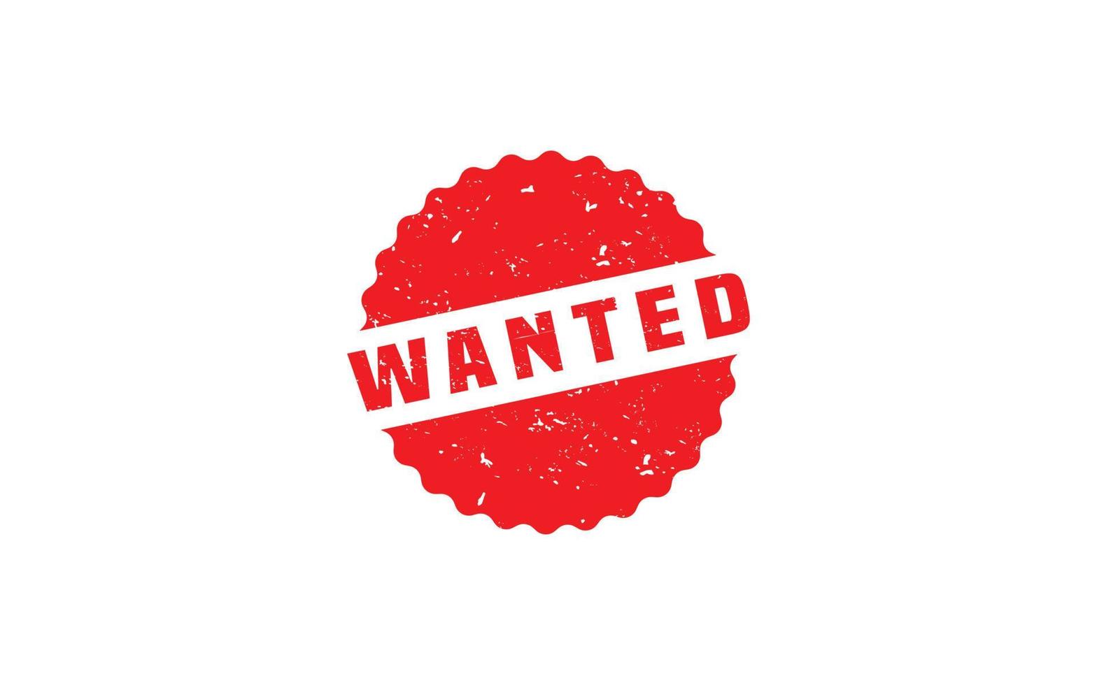 WANTED rubber stamp with grunge style on white background vector