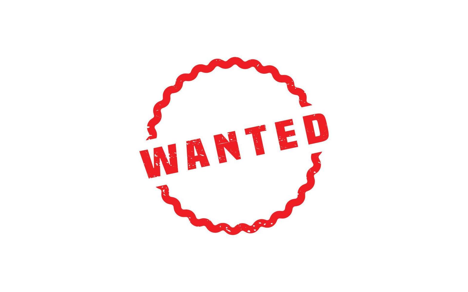 WANTED rubber stamp with grunge style on white background vector