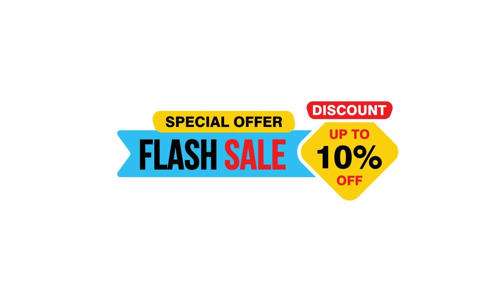 10 Percent flash sale offer, clearance, promotion banner layout with sticker style. vector