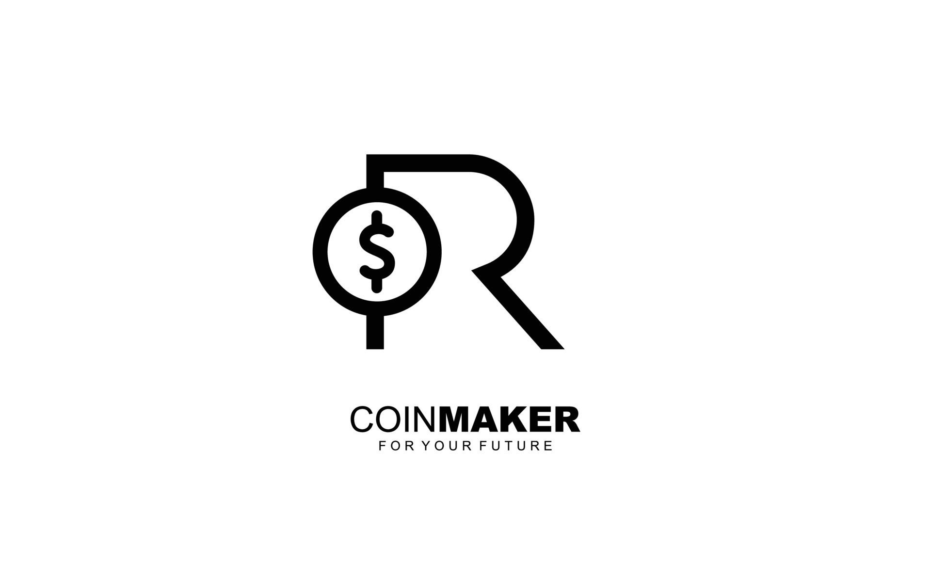 R logo COIN for identity. MONEY template vector illustration for your