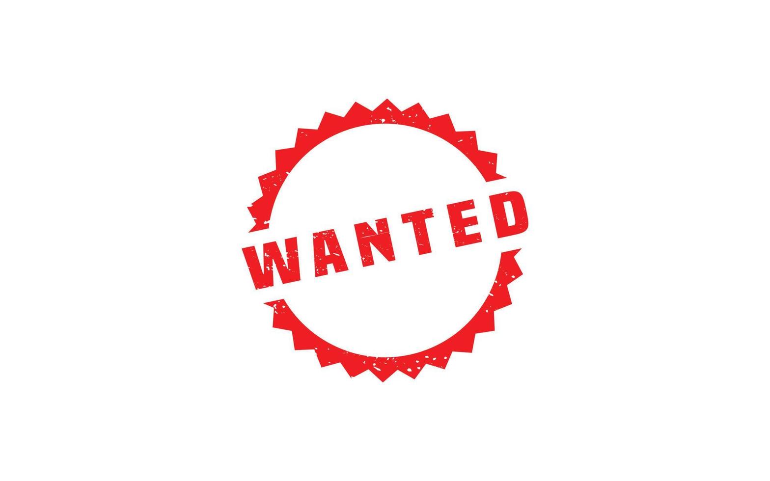 WANTED rubber stamp with grunge style on white background vector