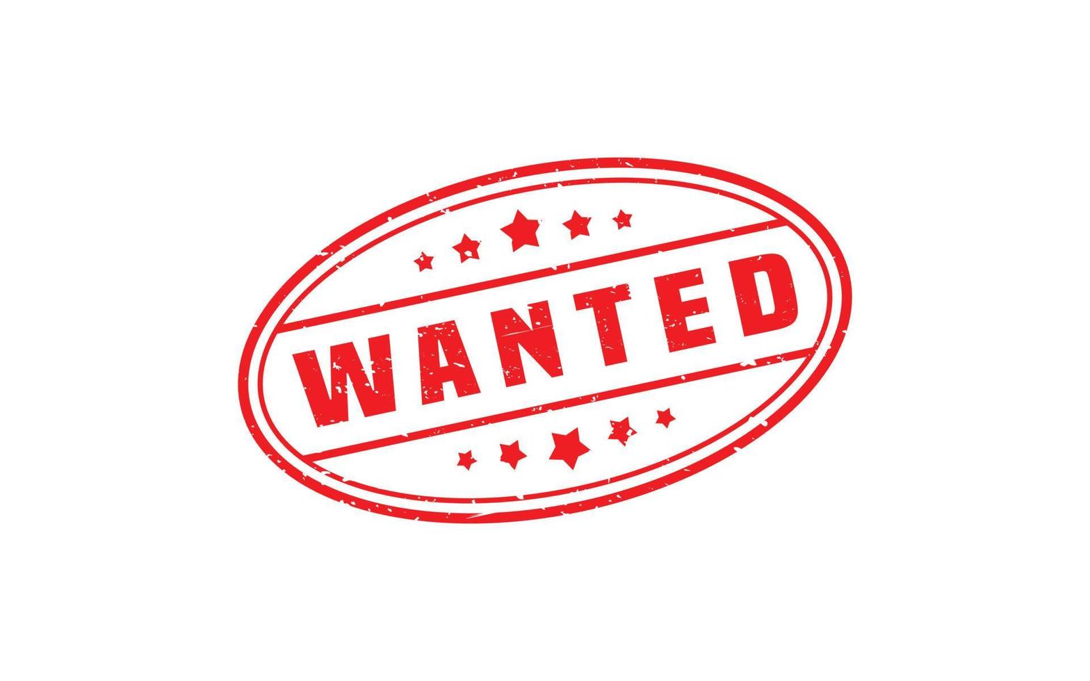 WANTED rubber stamp with grunge style on white background vector
