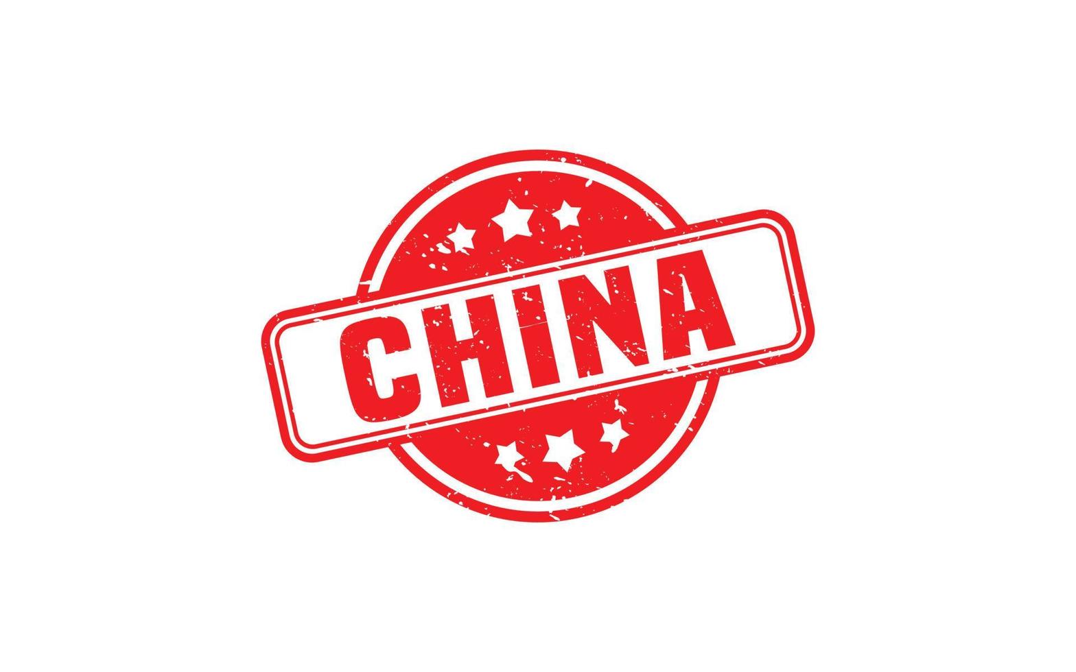 CHINA stamp rubber with grunge style on white background vector