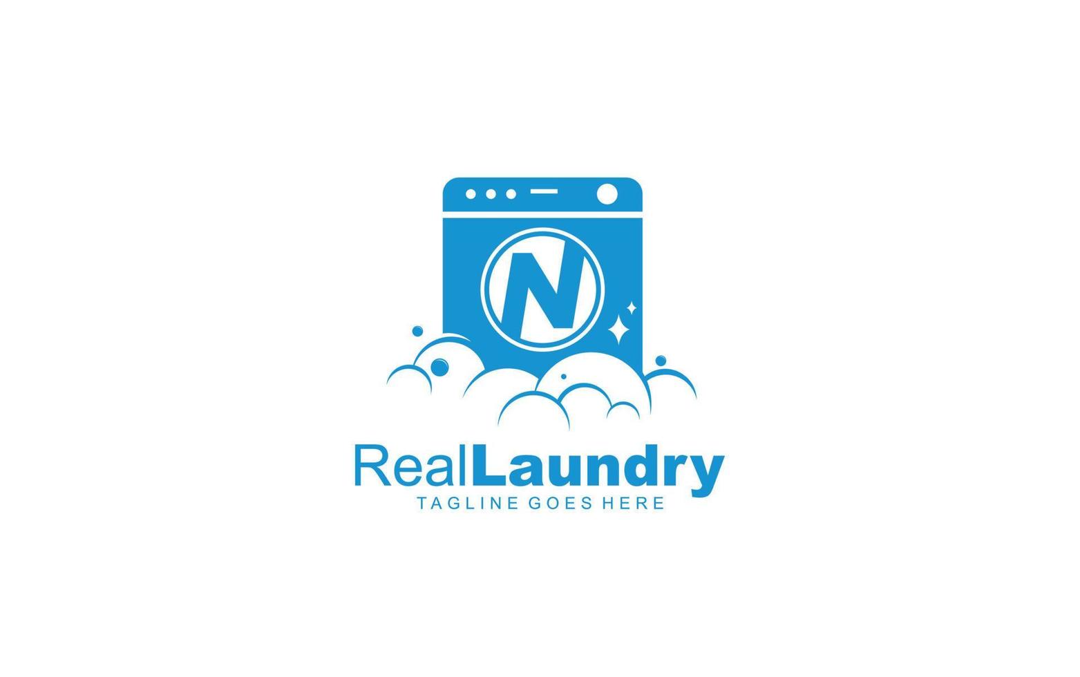 N logo LAUNDRY for branding company. letter template vector illustration for your brand.