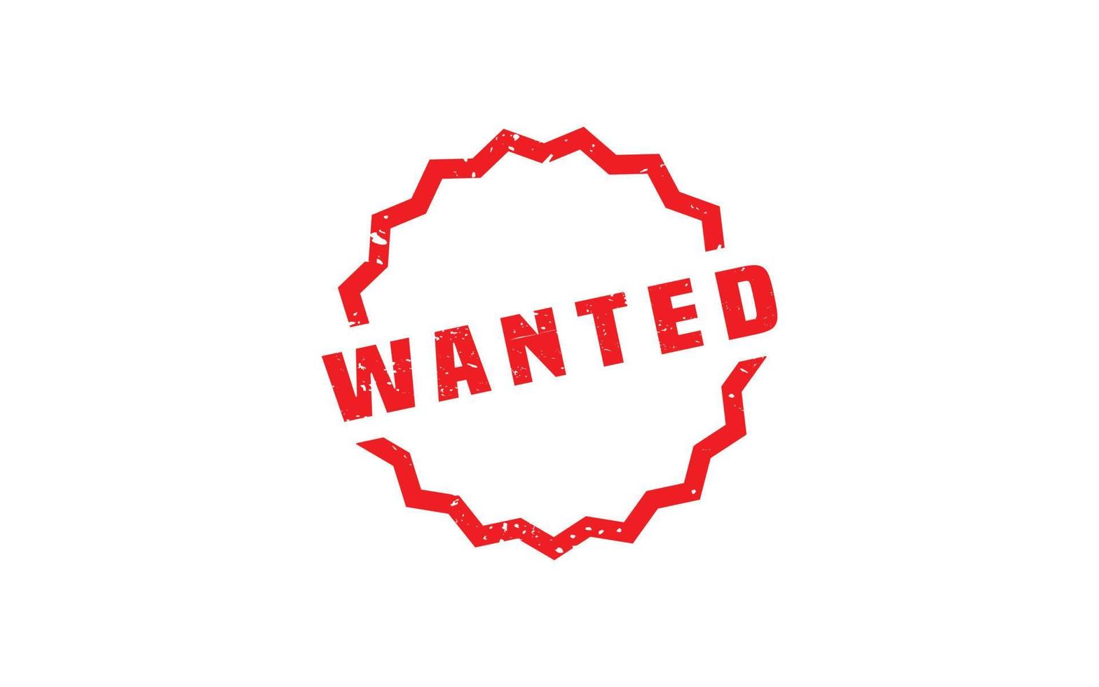WANTED rubber stamp with grunge style on white background vector