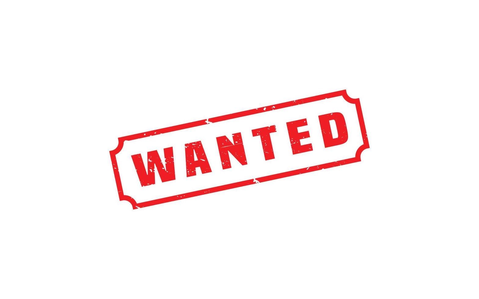 WANTED rubber stamp with grunge style on white background vector