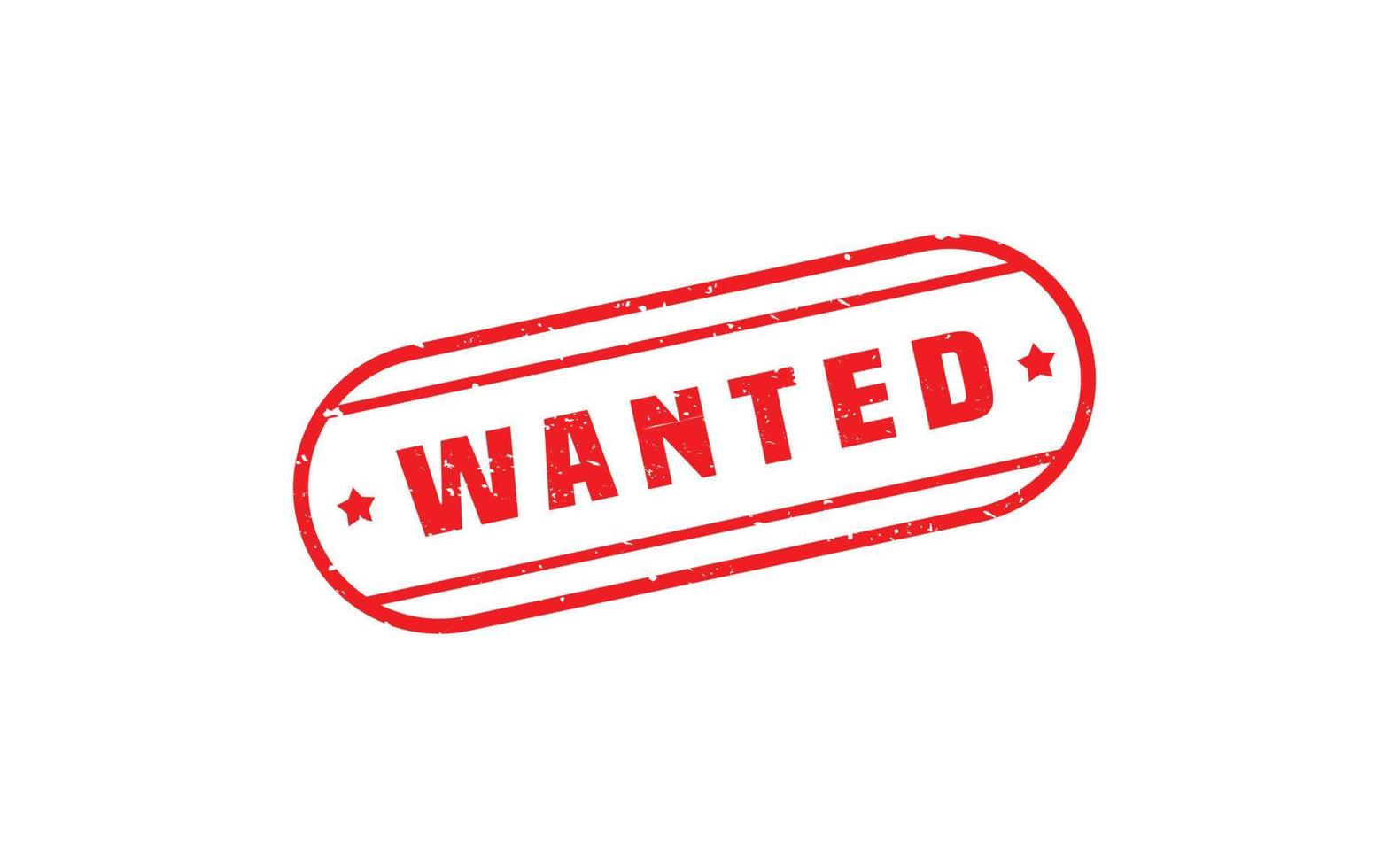 WANTED rubber stamp with grunge style on white background vector