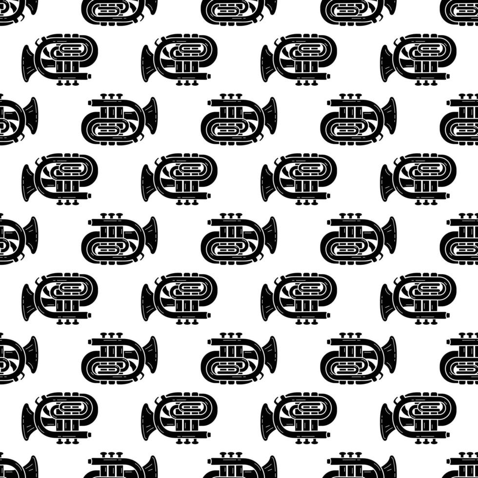 Orchestra trumpet pattern seamless vector