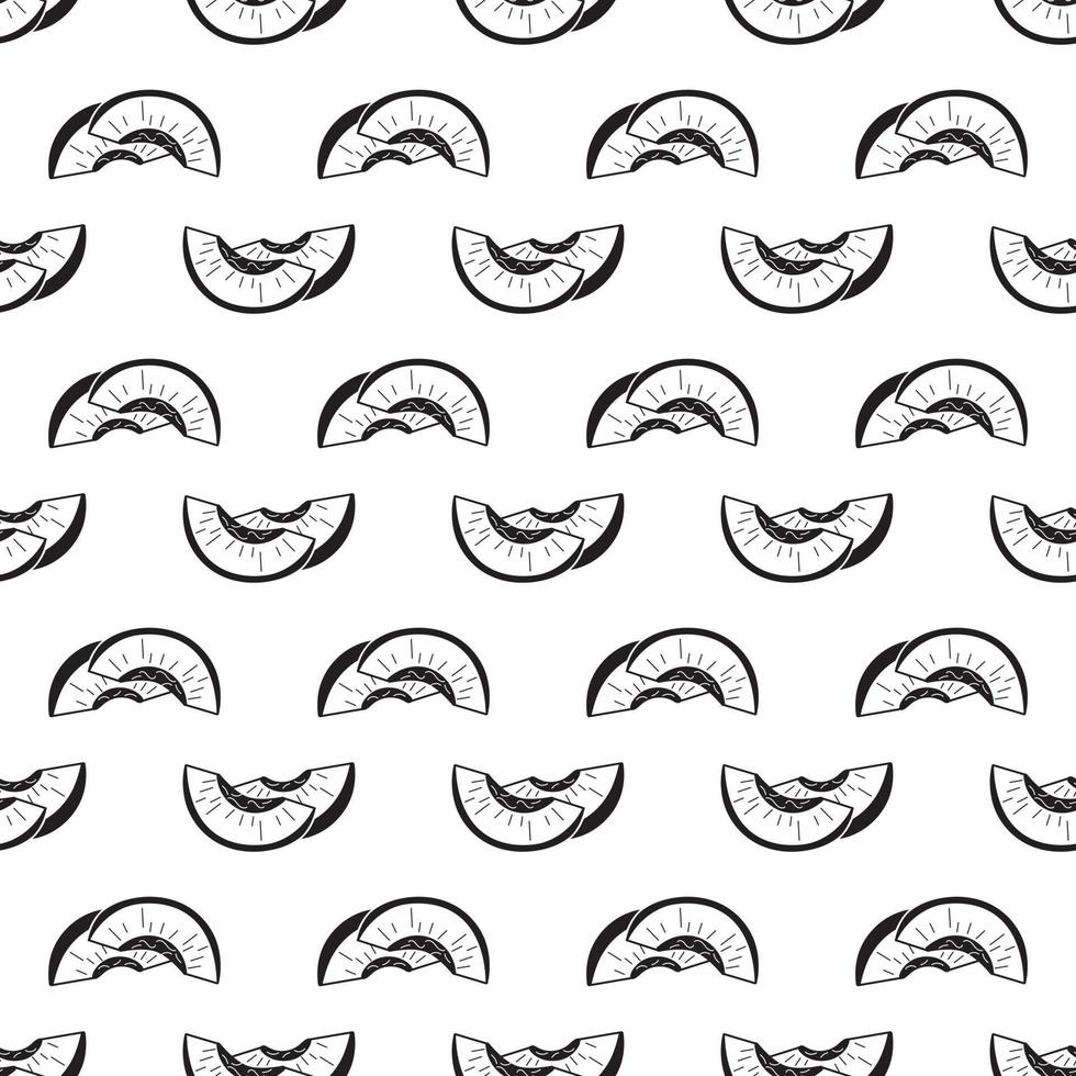 Peach slice pattern seamless vector