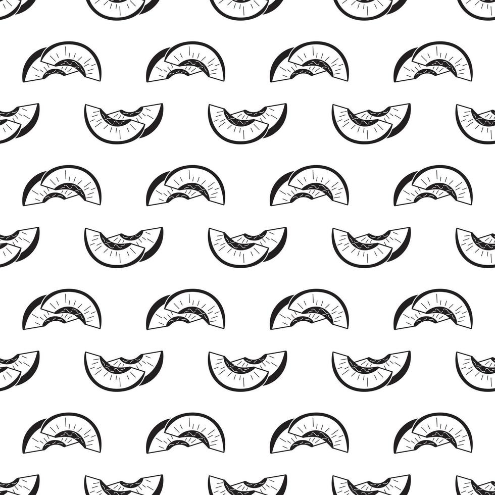 Peach slice pattern seamless vector