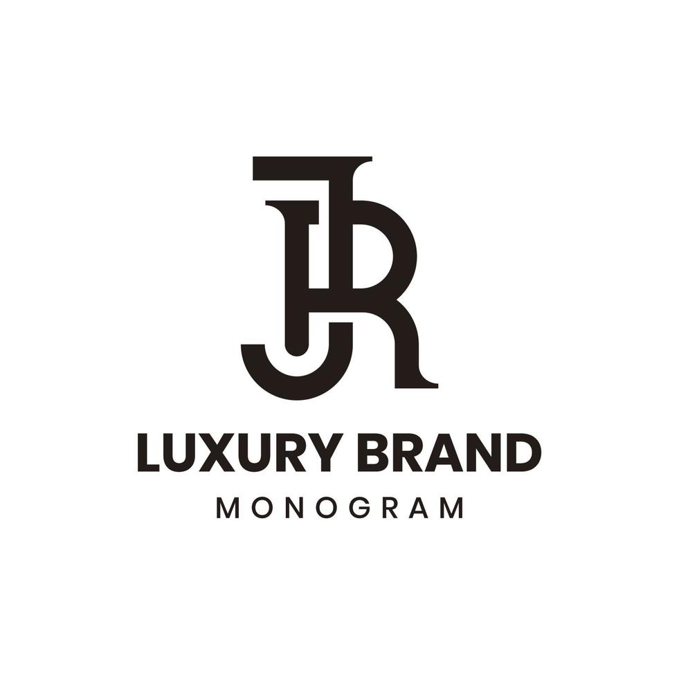 Monogram Logo Design Concept Vector. Initial JR RJ Letter Mark Symbol Icon Logo Vector