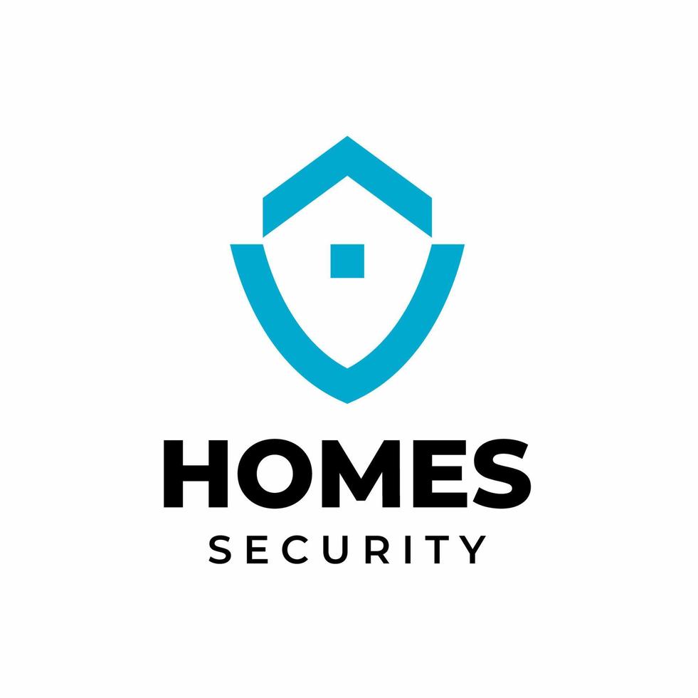 Smart Home Security App Icon Concept. House Roof Shield Unique Logo Design vector