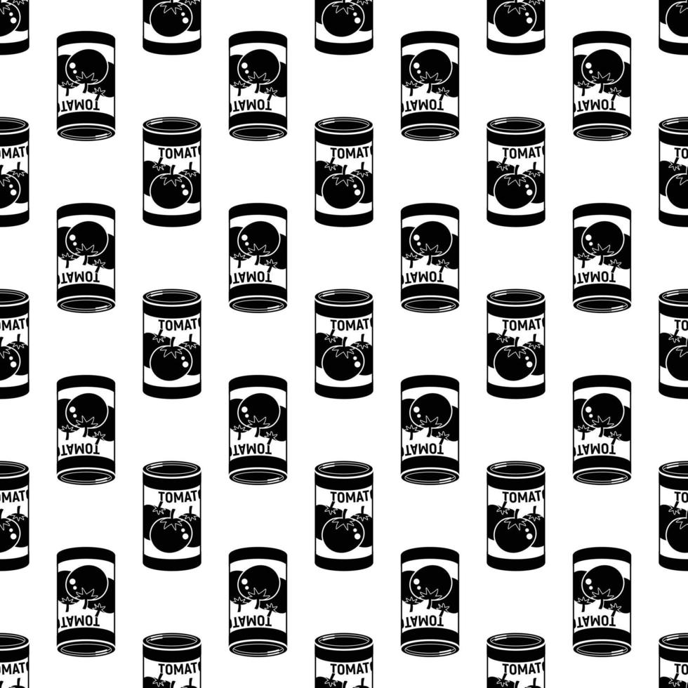 Tomato tin can pattern seamless vector