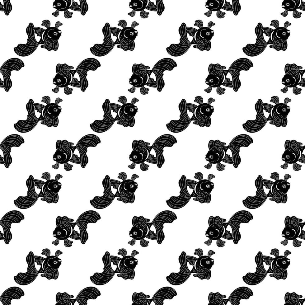 Exotic goldfish pattern seamless vector