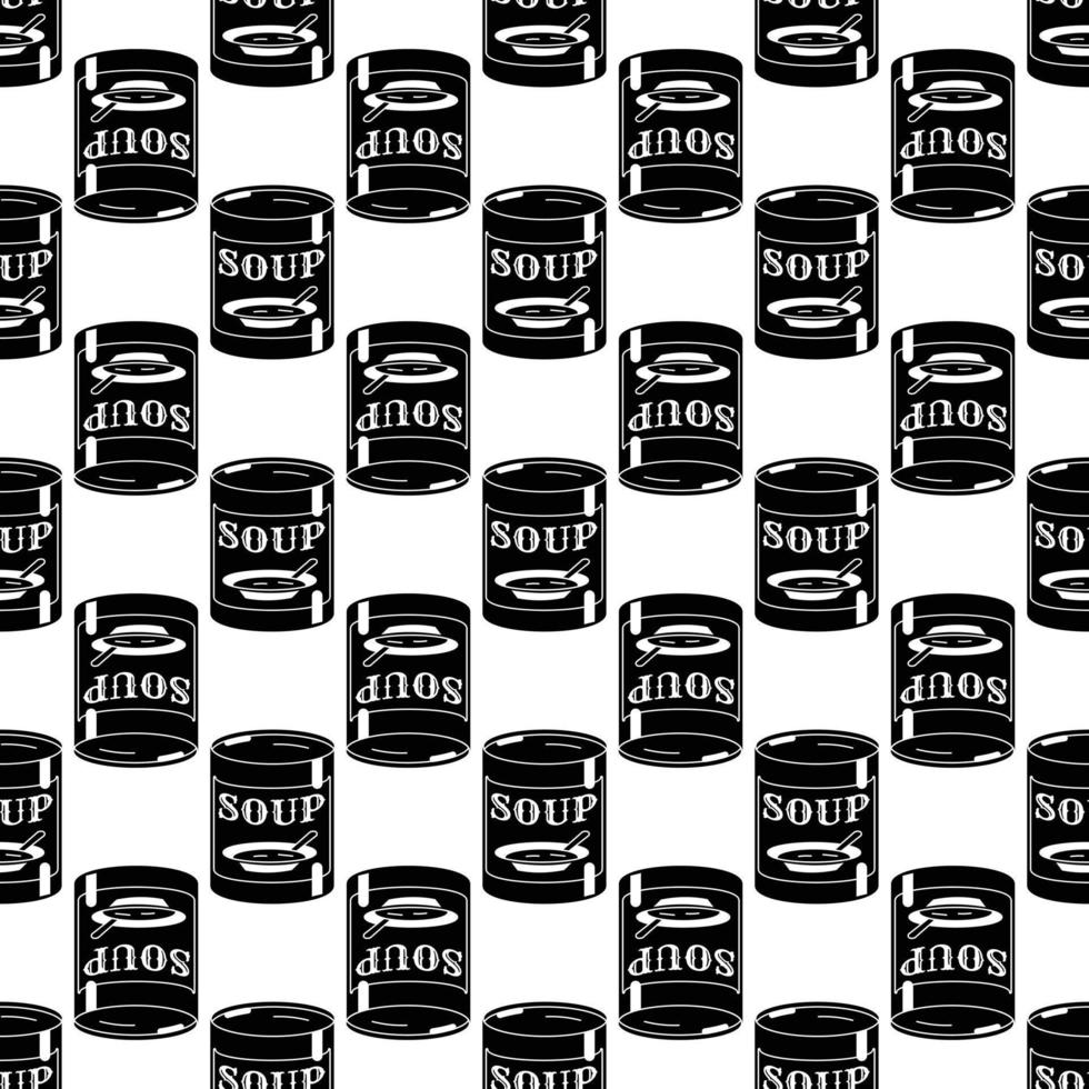 Soup tin can pattern seamless vector