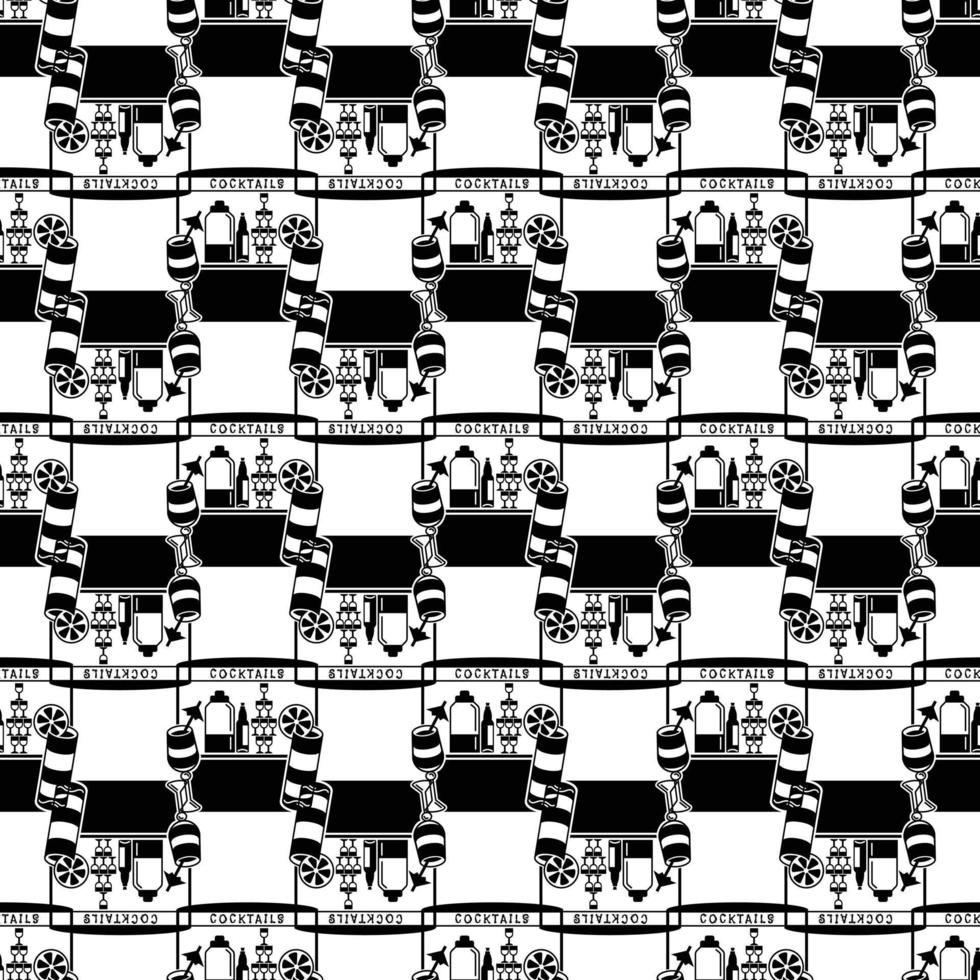 Cocktail kiosk pattern seamless vector