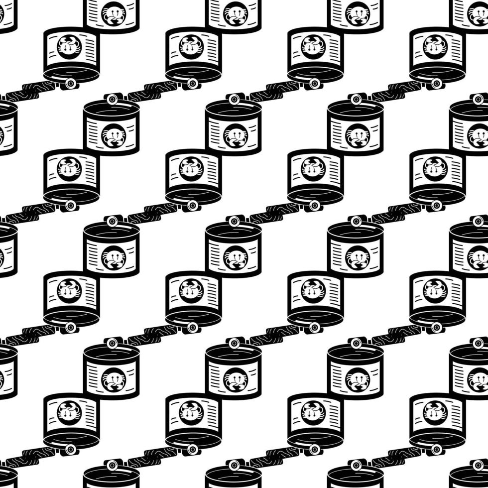 Crab tin can pattern seamless vector