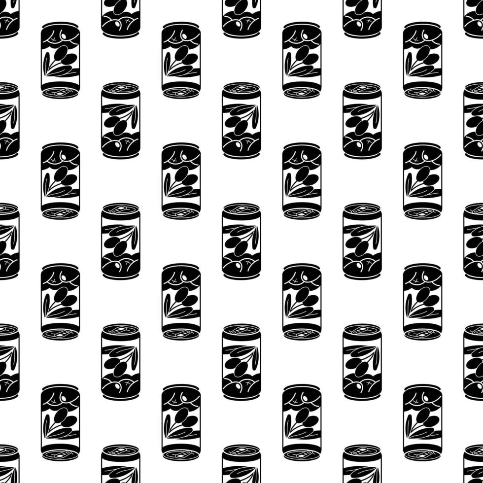 Olive tin can pattern seamless vector