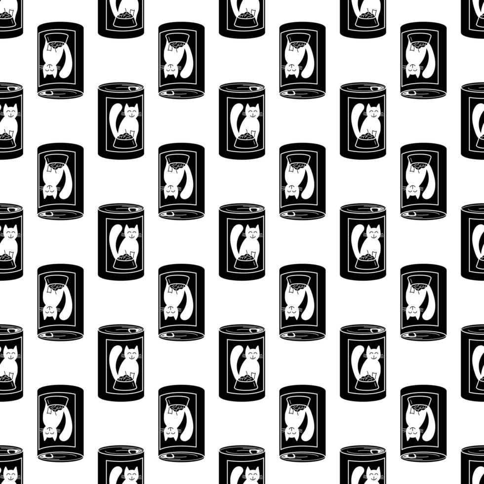 Cat food tin can pattern seamless vector