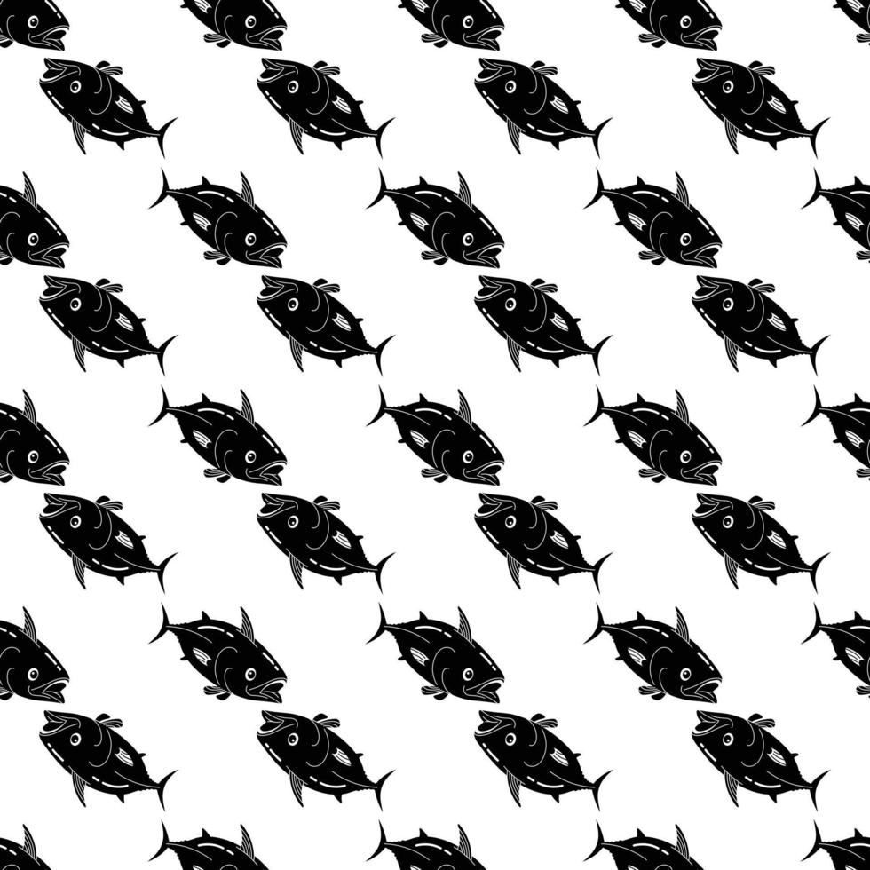 Tuna fish pattern seamless vector