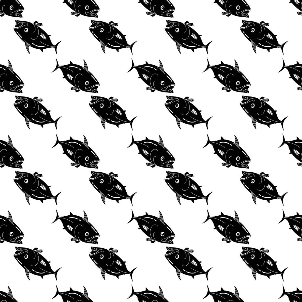 Tuna fish pattern seamless vector