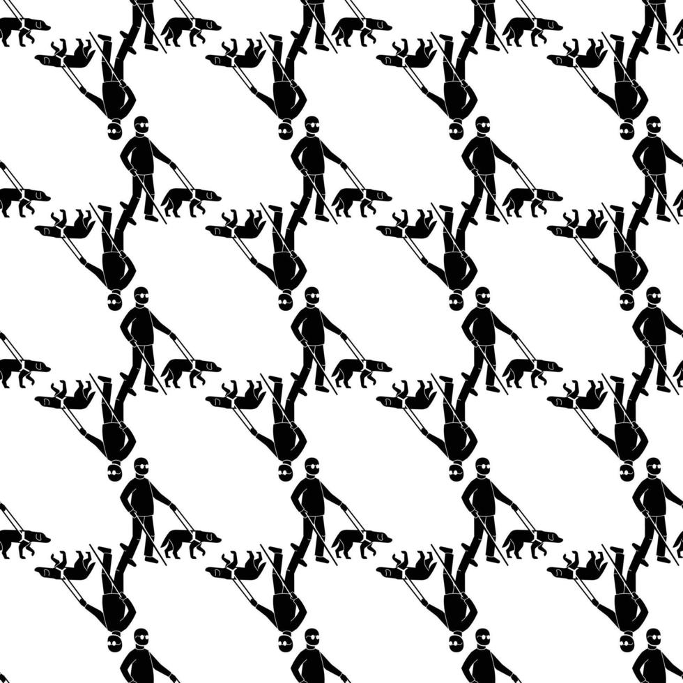 Blind man with dog pattern seamless vector