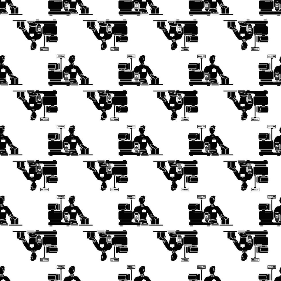 Man cashier pattern seamless vector