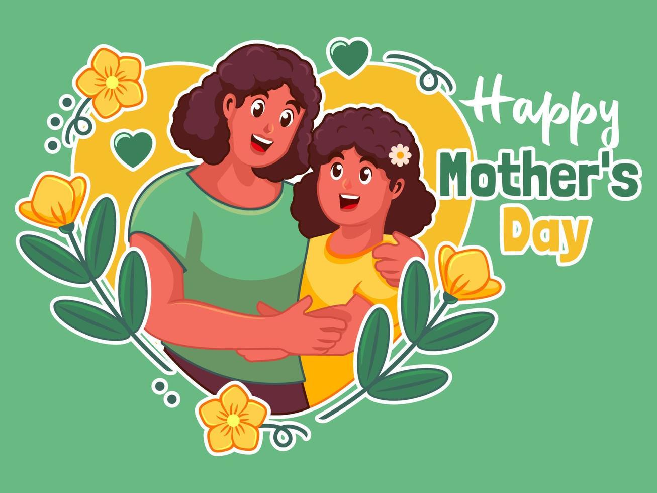 Flat happy mothers day illustration vector