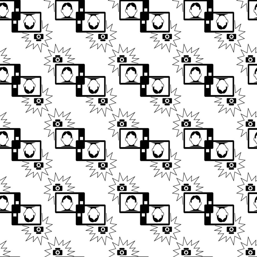 Boy selfie flash pattern seamless vector