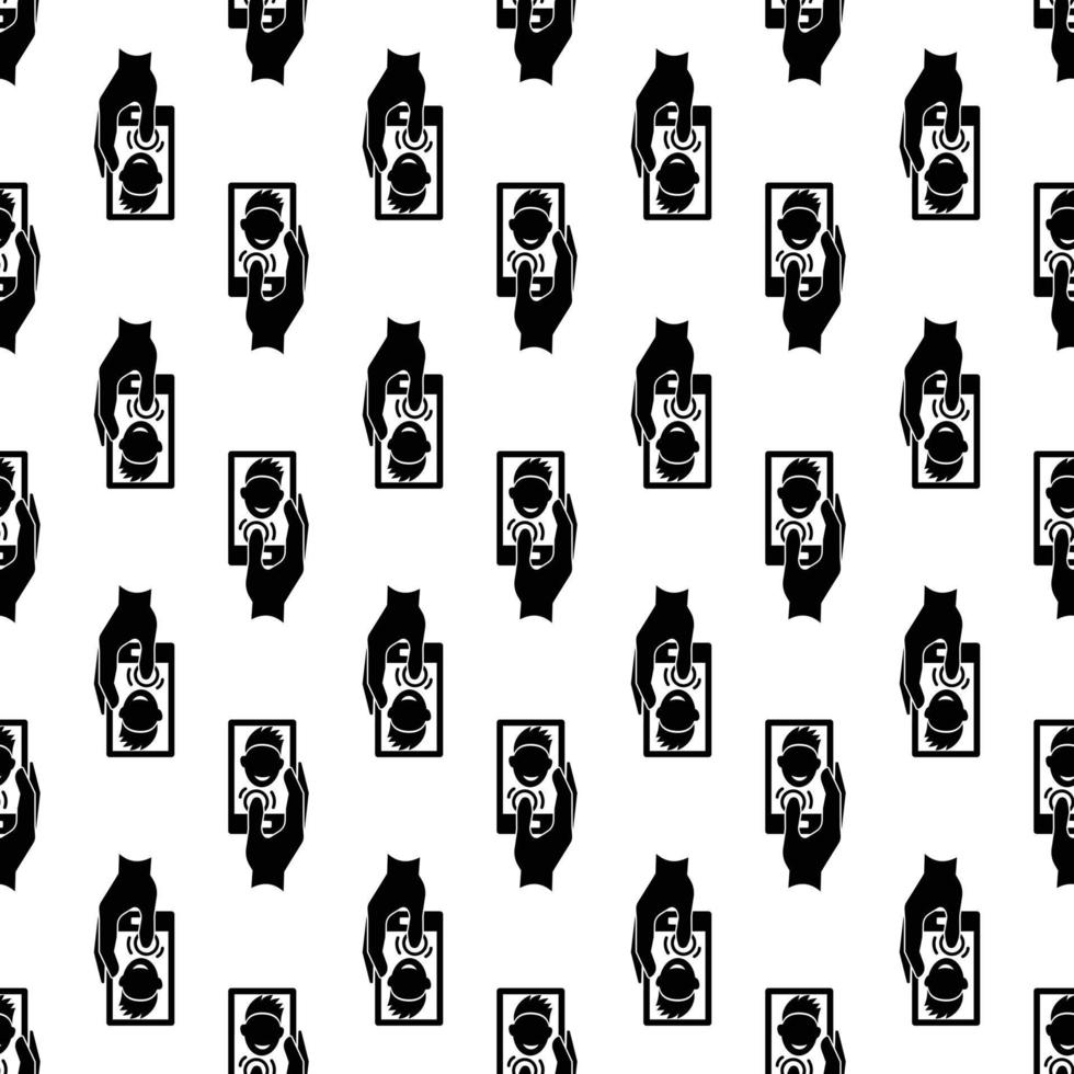 Boy make selfie pattern seamless vector