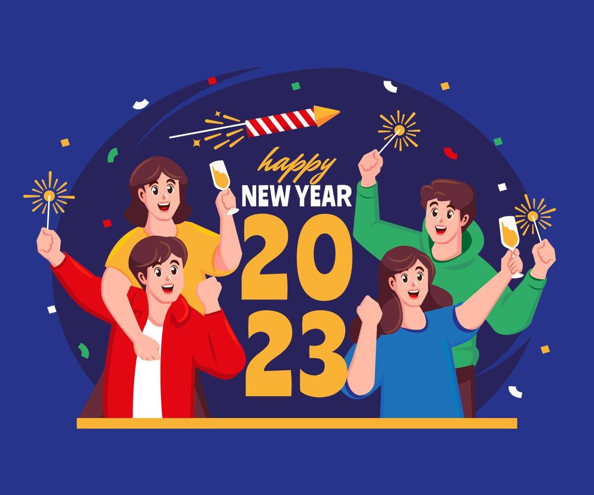 happy new year 2023 party celebration vector