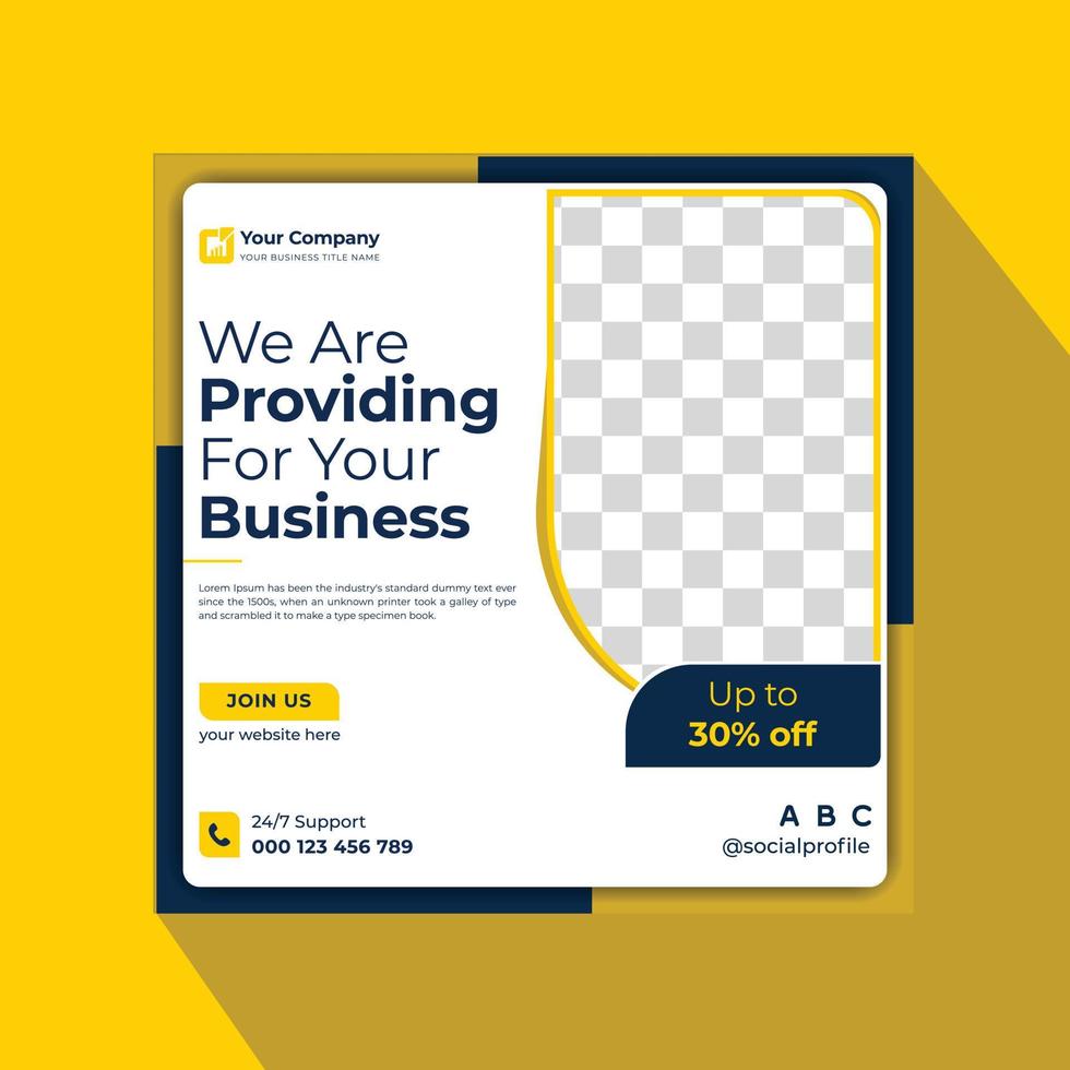Business marketing social media post template design.  Usable for social media, story, and web internet ads. for a personal profile, artist, trainer, motivator, coach, model, ads, and business. vector