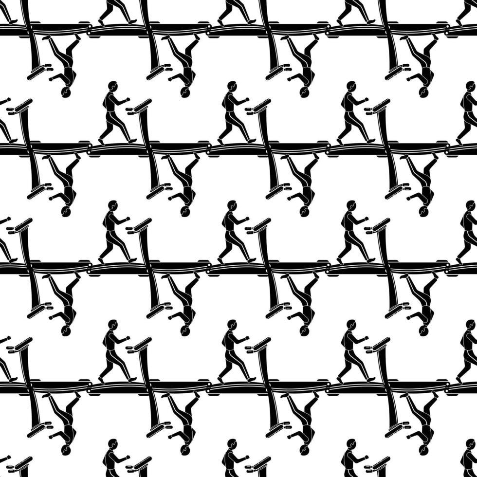 The guy on the treadmill pattern seamless vector