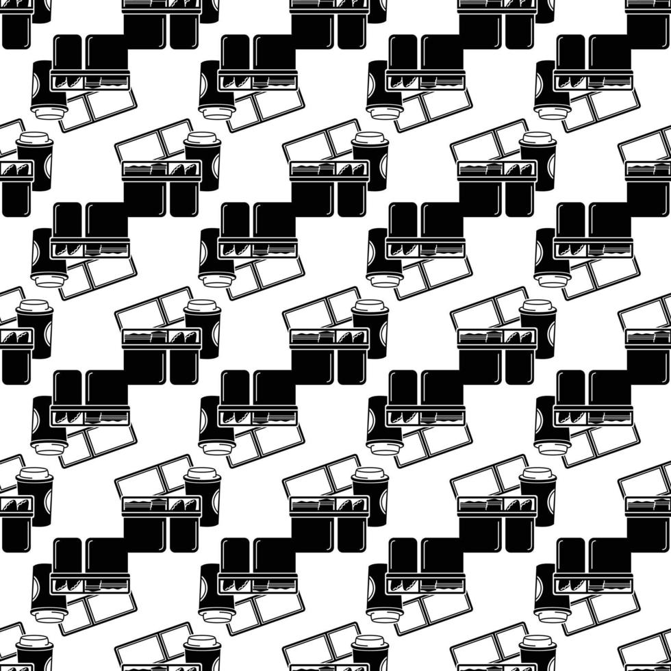 Open lunch box pattern seamless vector