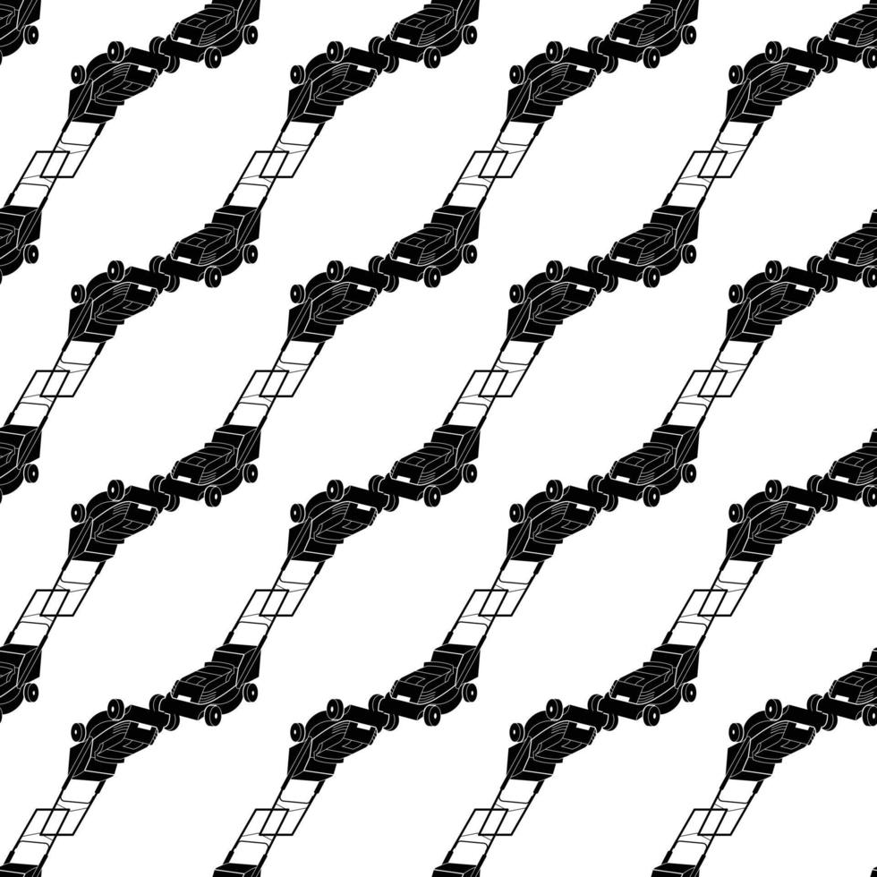 Electric lawn mower pattern seamless vector
