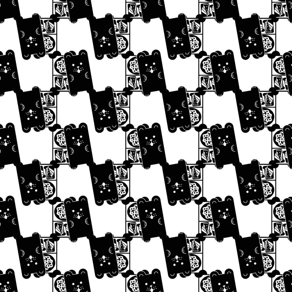 Puppy lunch box pattern seamless vector