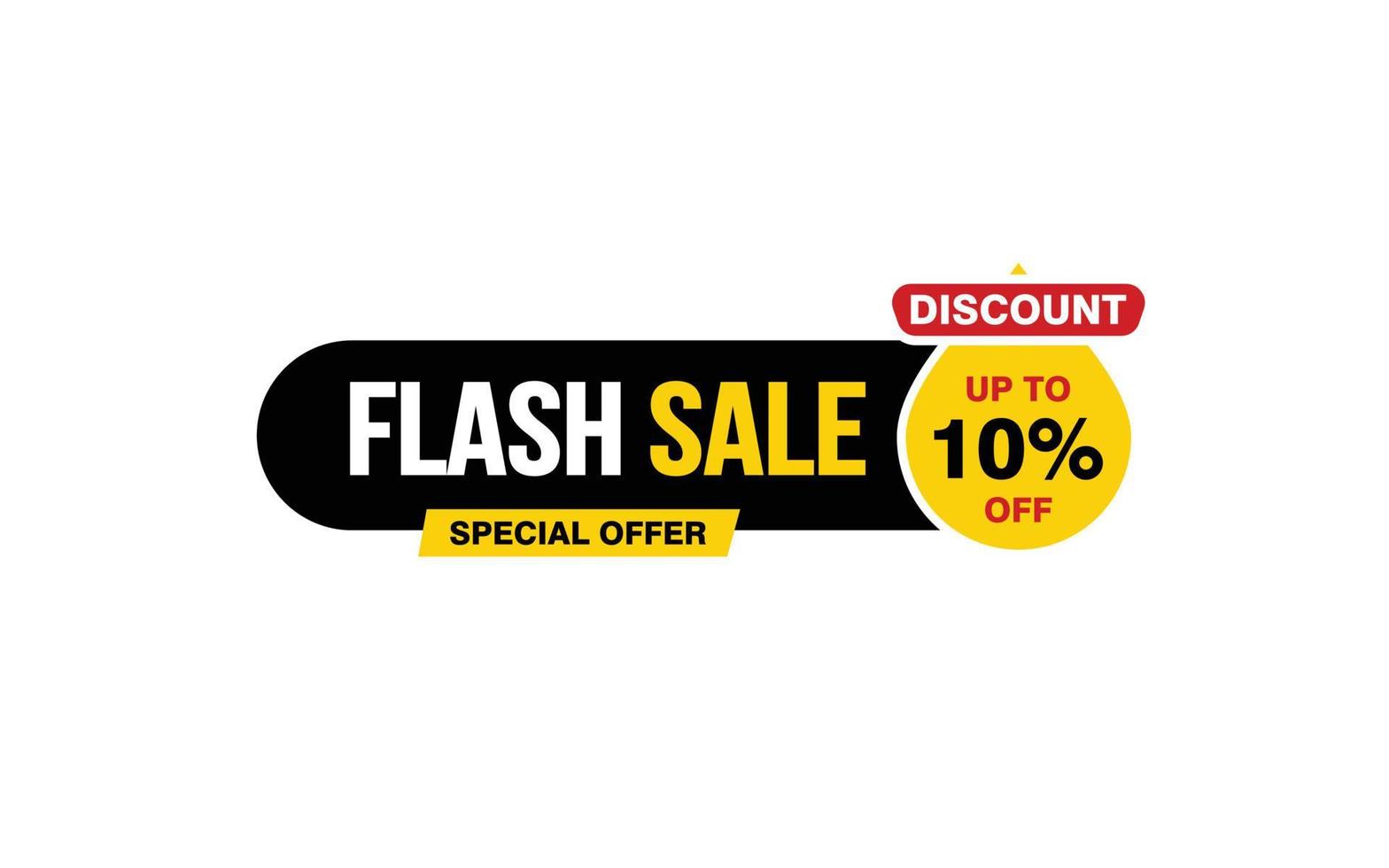 10 Percent flash sale offer, clearance, promotion banner layout with sticker style. vector