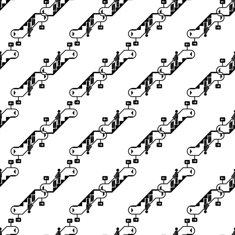 Man bag travel escalator down pattern seamless vector