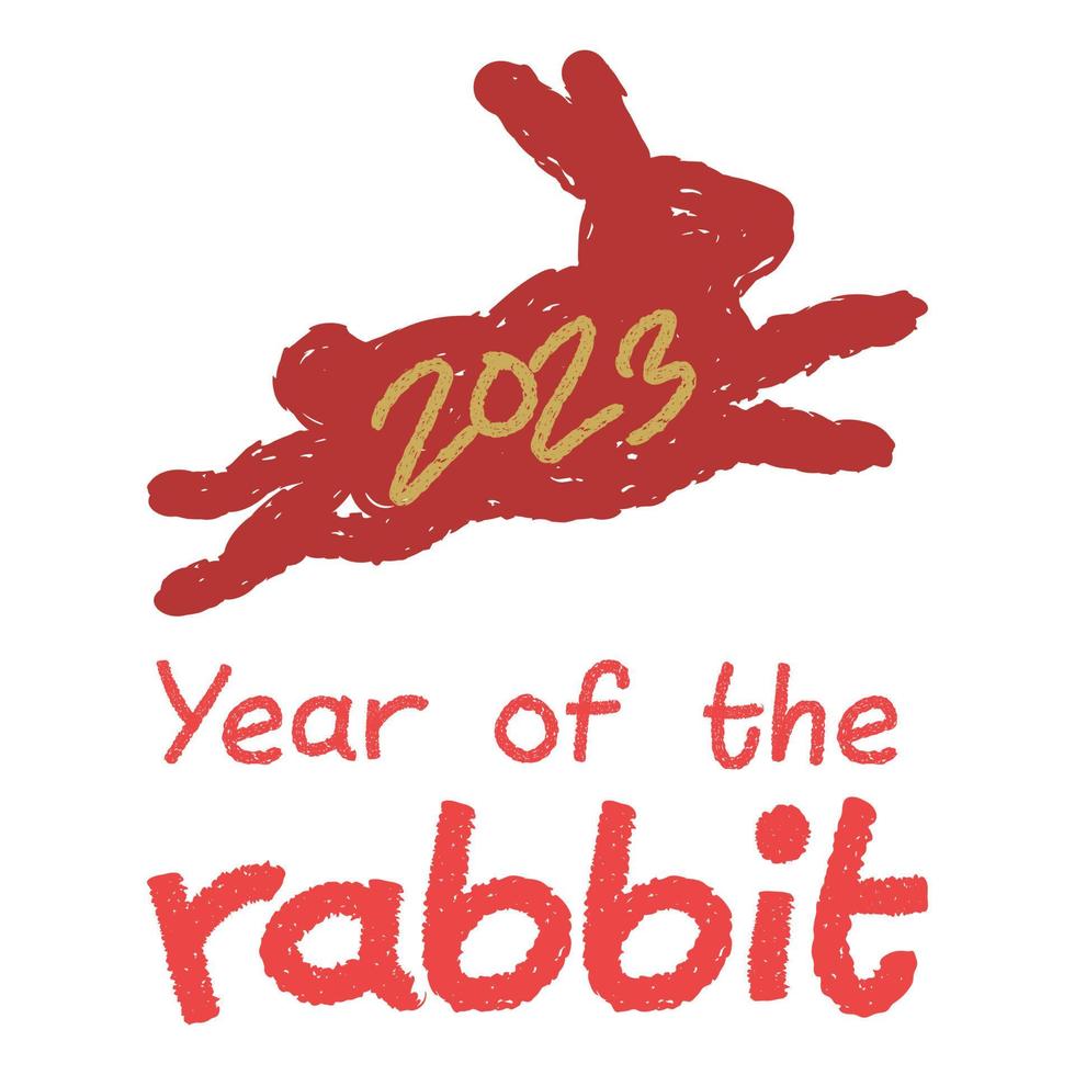 año del conejo vector banner celebración dibujado a mano ilustración