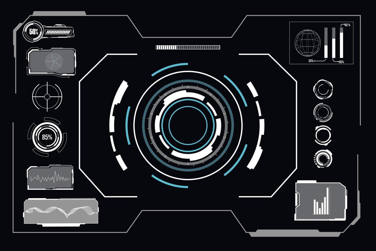 abstract technology futuristic concept hud interface hologram elements of digital data and circle vector
